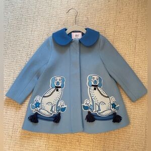 Willa Heart X Little Goodall Blue Kids Coat with Dog Appliqué size 3T
